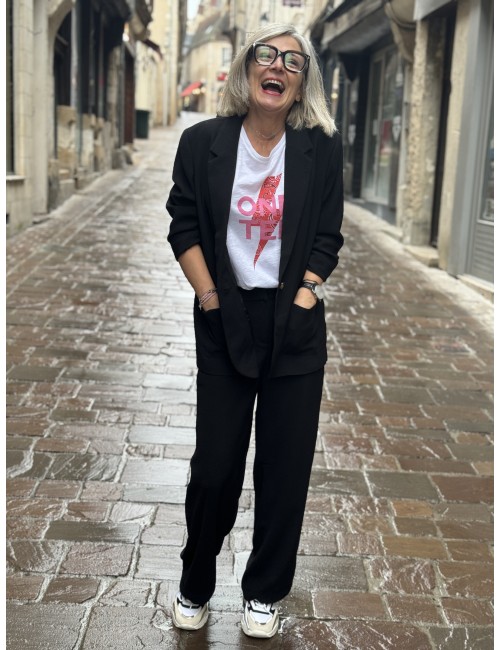 Veste blazer noir COCAMIA Cream