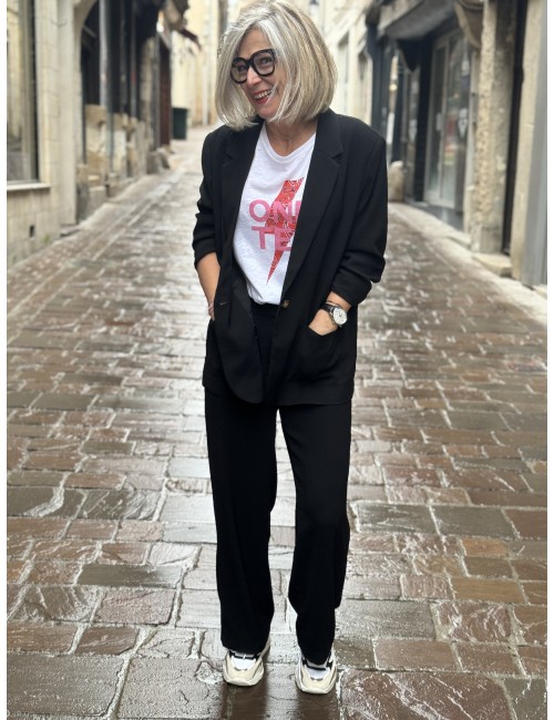 Veste blazer noir COCAMIA Cream