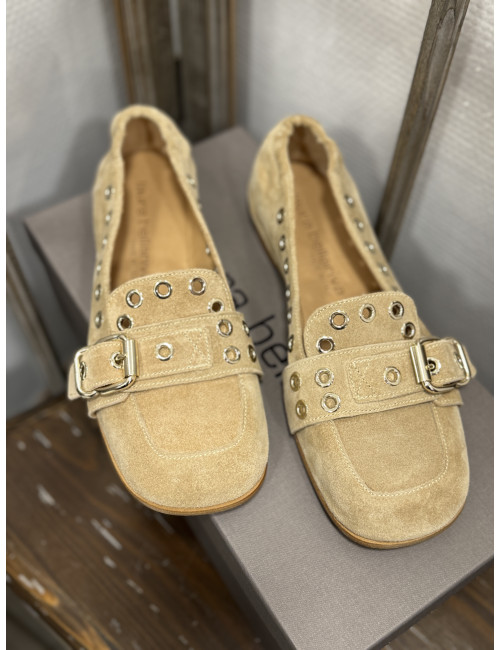 Ballerines beige bout carré Laura Bellariva