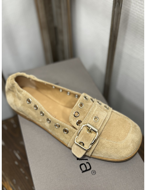 Ballerines beige bout carré Laura Bellariva