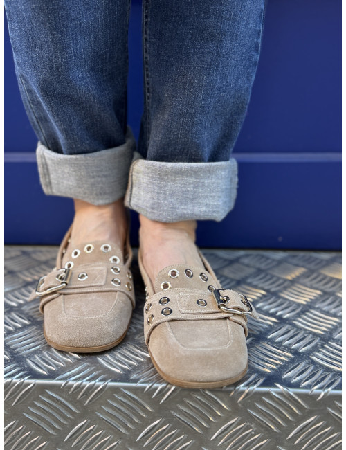 Ballerines beige bout carré Laura Bellariva