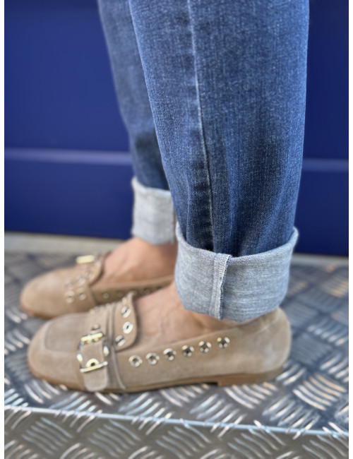 Ballerines beige bout carré Laura Bellariva