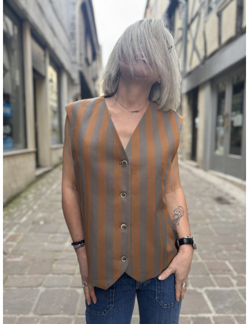 Gilet JOSEPHA Woody rayé HOD