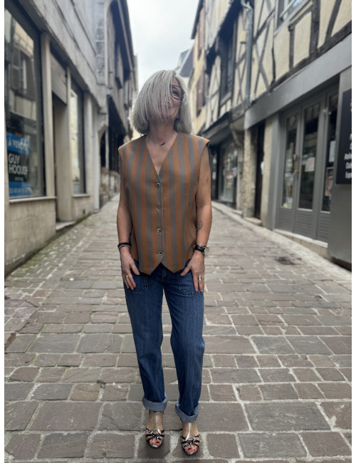 Gilet JOSEPHA Woody rayé HOD