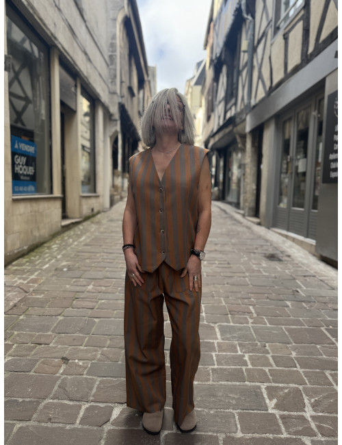 Gilet JOSEPHA Woody rayé HOD