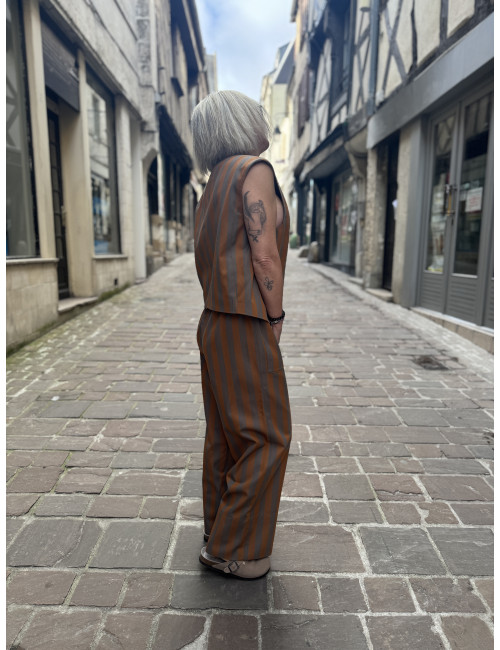 Gilet JOSEPHA Woody rayé HOD