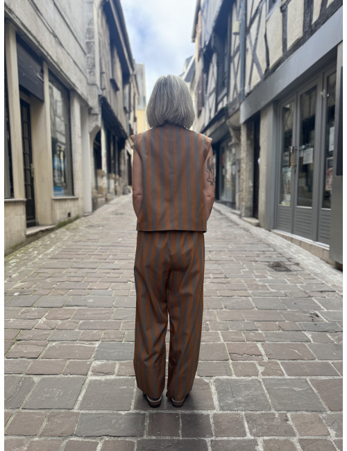 Gilet JOSEPHA Woody rayé HOD