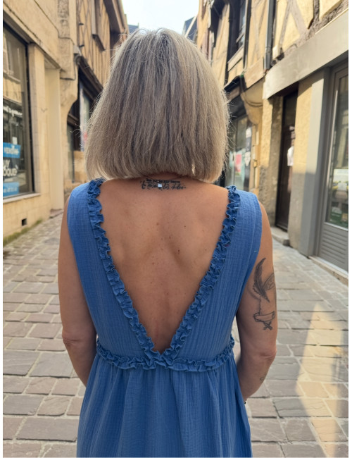 Robe à bretelles RICO bleu azur LAURE+MAX