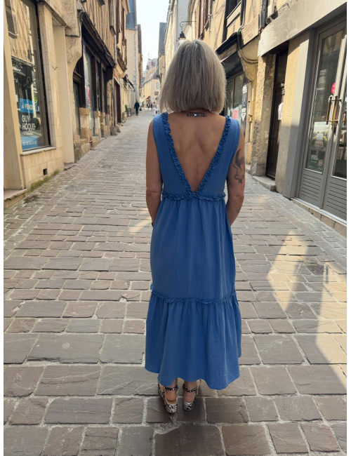 Robe à bretelles RICO bleu azur LAURE+MAX