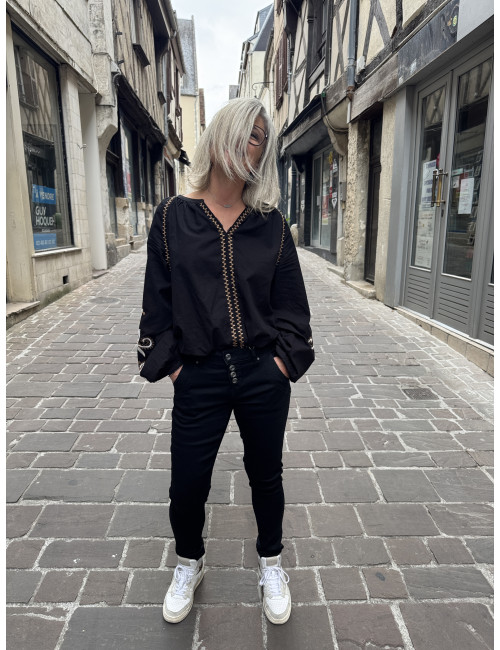 Blouse JESSICA noire CREAM brodée