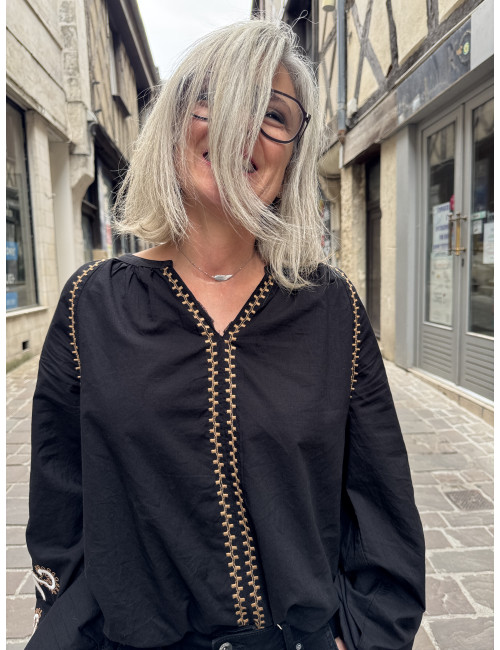 Blouse JESSICA noire CREAM brodée