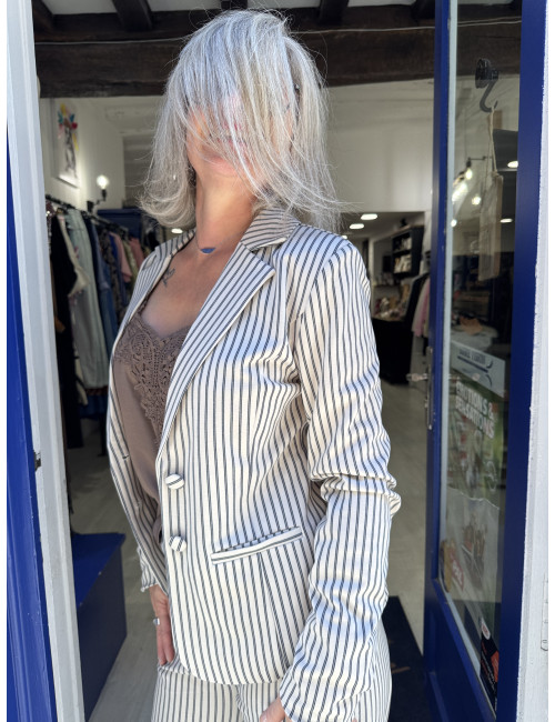 Veste ANETT rayée Cream