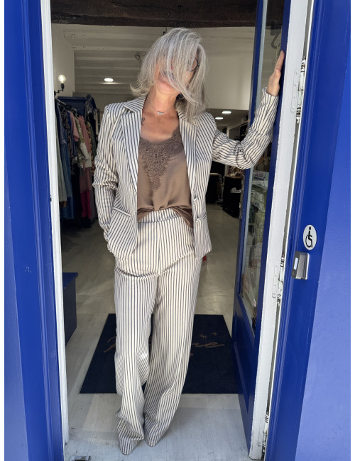 Veste ANETT rayée Cream