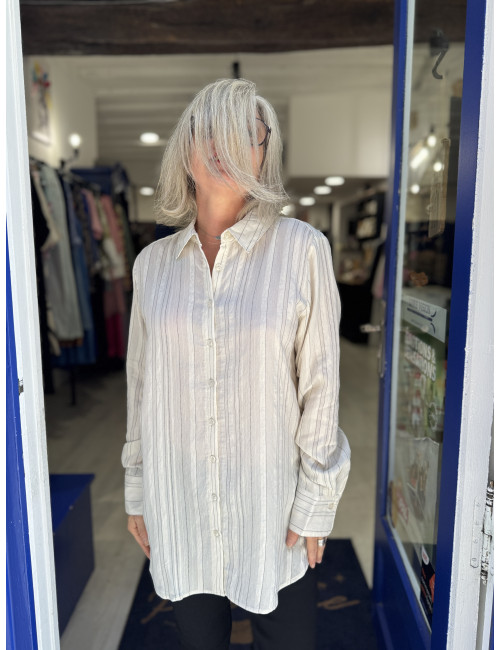 CHEMISE RAYEE VENEA  CREAM