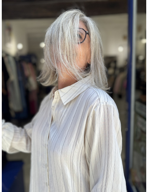 CHEMISE RAYEE VENEA  CREAM