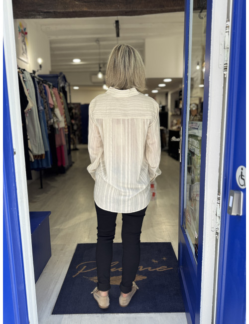 CHEMISE RAYEE VENEA  CREAM