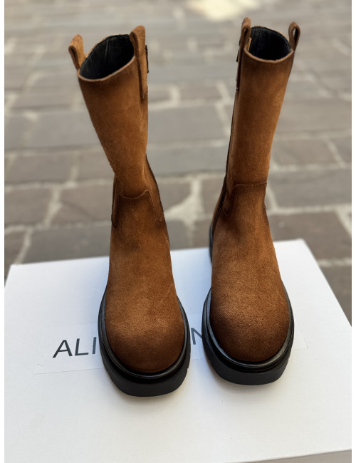 Boots camel bout rond Alisa Bianchini