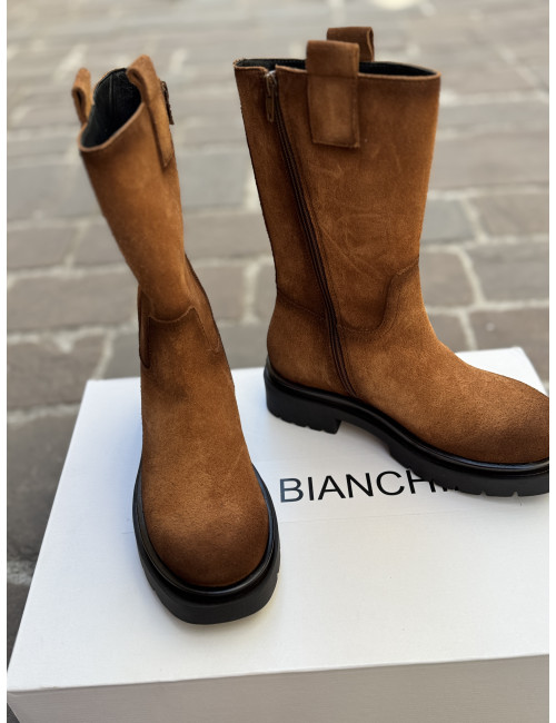 Boots camel bout rond Alisa Bianchini