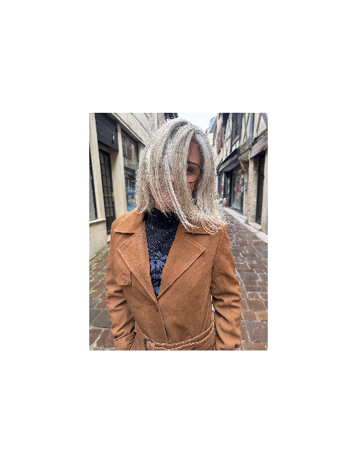 Trench cuir LILITY  cognac Mauritius