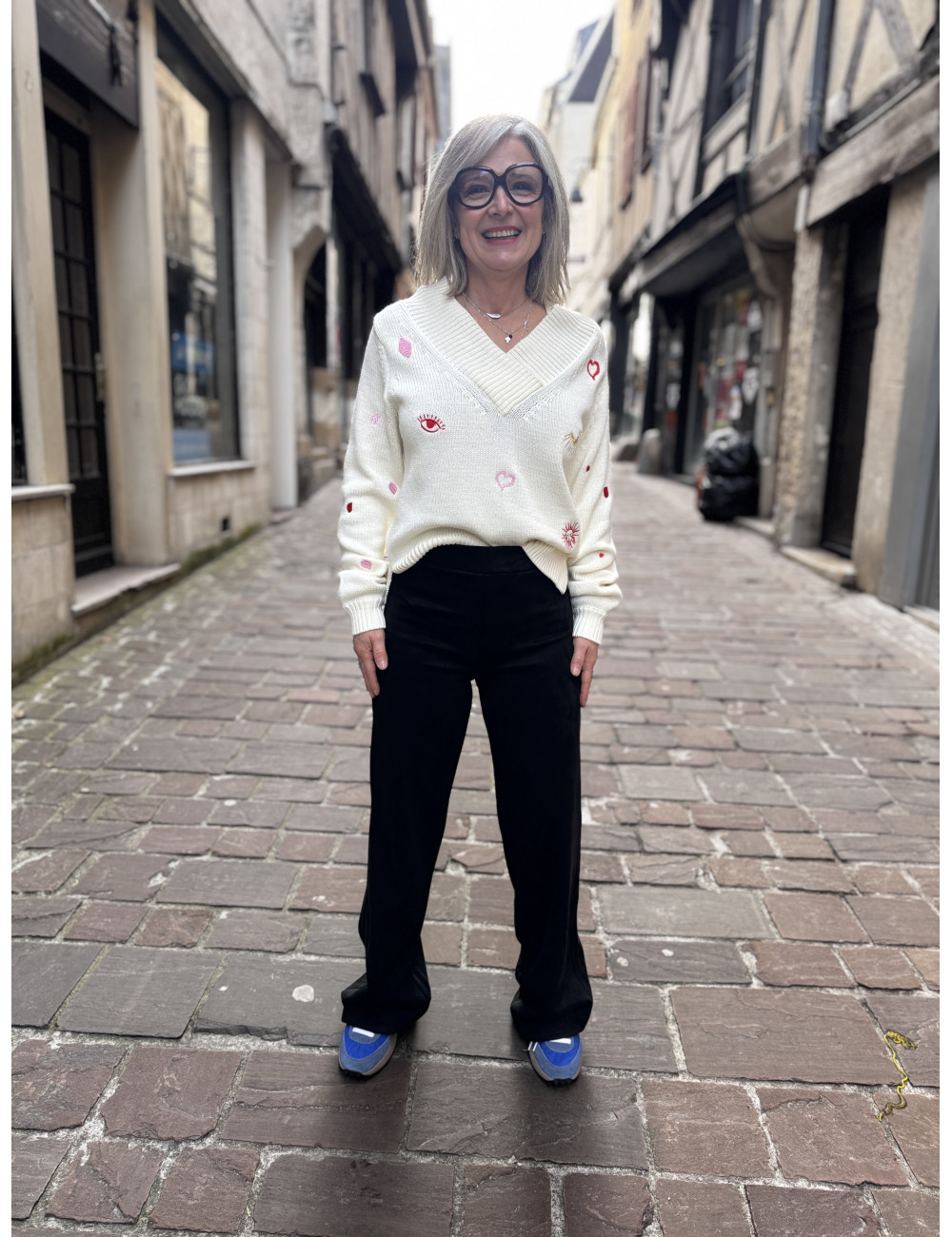 Pantalon CANNA noir Cream