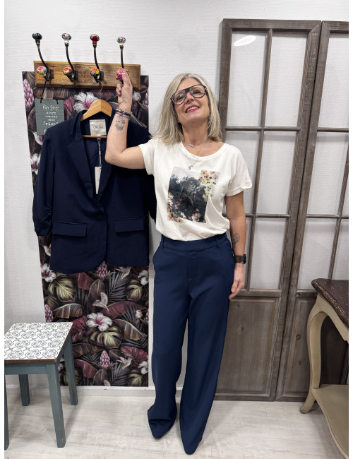 Pantalon COCAMIA navy Cream