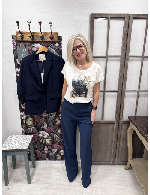 Pantalon COCAMIA navy Cream