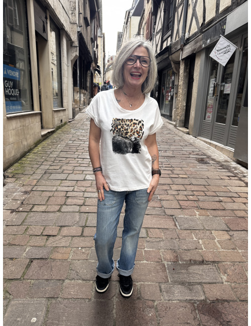 Tee shirt Mias léopard Cream
