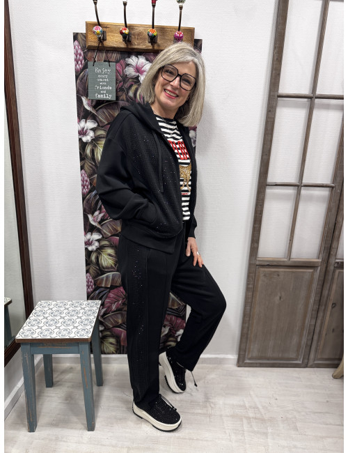 Pantalon noir  scuba strass Lola Casademunt