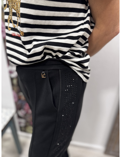 Pantalon noir  scuba strass Lola Casademunt