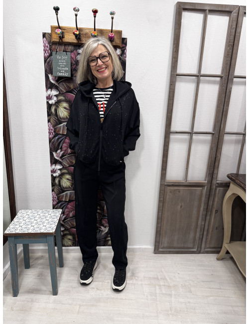 Pantalon noir  scuba strass Lola Casademunt