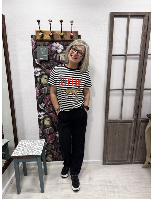 Pantalon noir  scuba strass Lola Casademunt