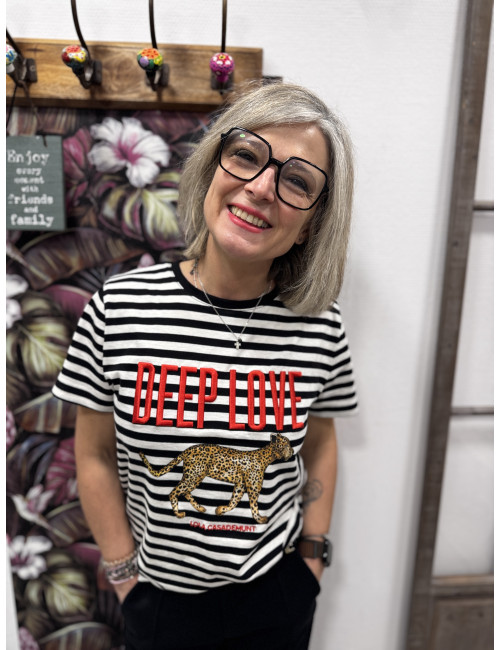 Tee shirt Deep Love rayé Lola Casademunt