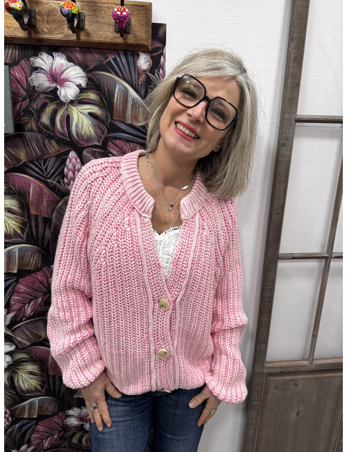 Gilet SABINE rose Orféo