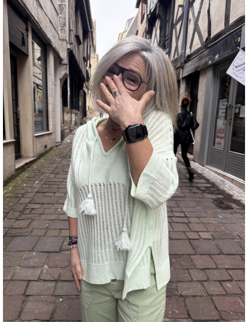 Pull NEW LOVE STORY vert Ma Petite Capsule