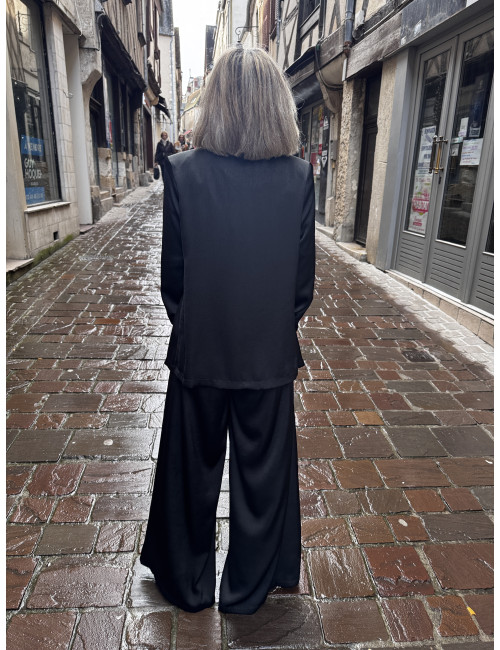 Blazer fluide black strass poignet TINA Les Blondinettes