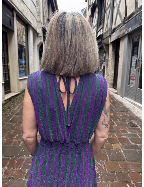 robe longue verte et violette Les Blondinettes
