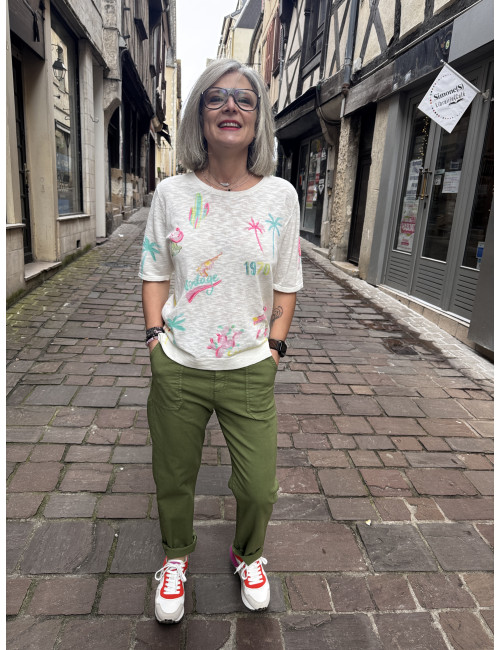 Tee shirt blanc imprimé LONGBOARD Ma Petite Capsule