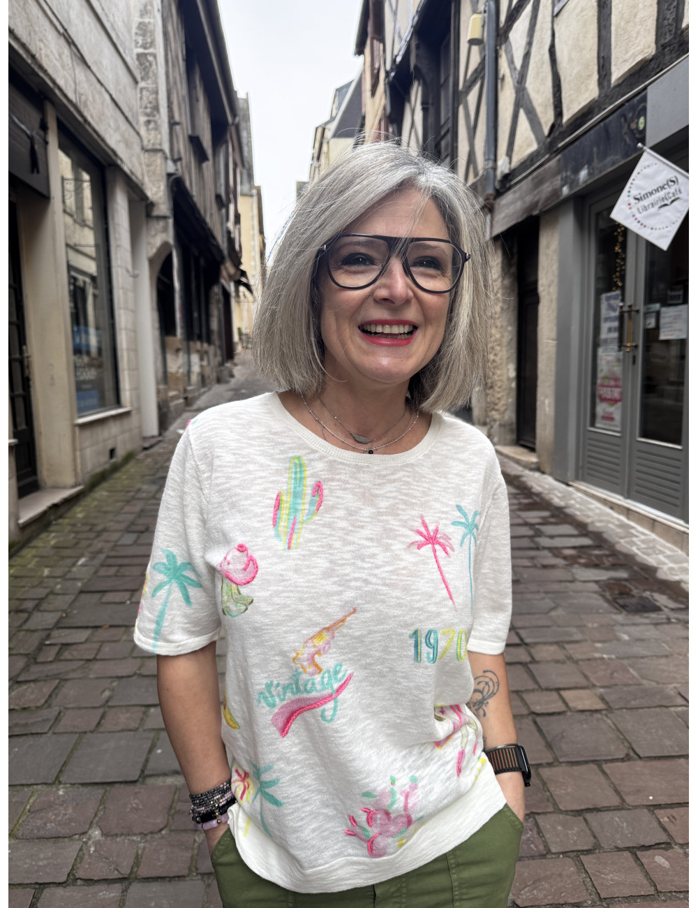 Tee shirt blanc imprimé LONGBOARD Ma Petite Capsule