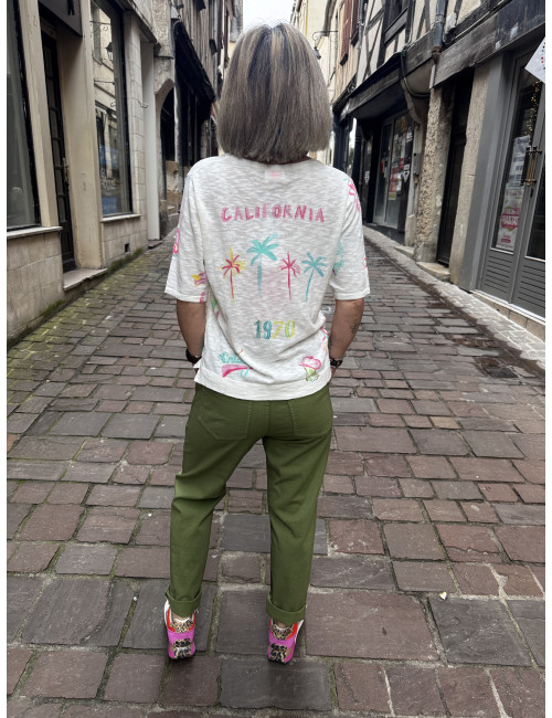 Tee shirt blanc imprimé LONGBOARD Ma Petite Capsule