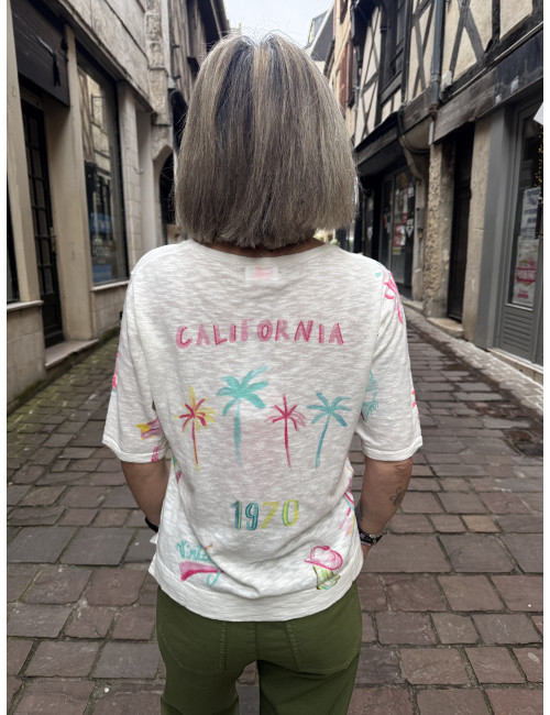 Tee shirt blanc imprimé LONGBOARD Ma Petite Capsule