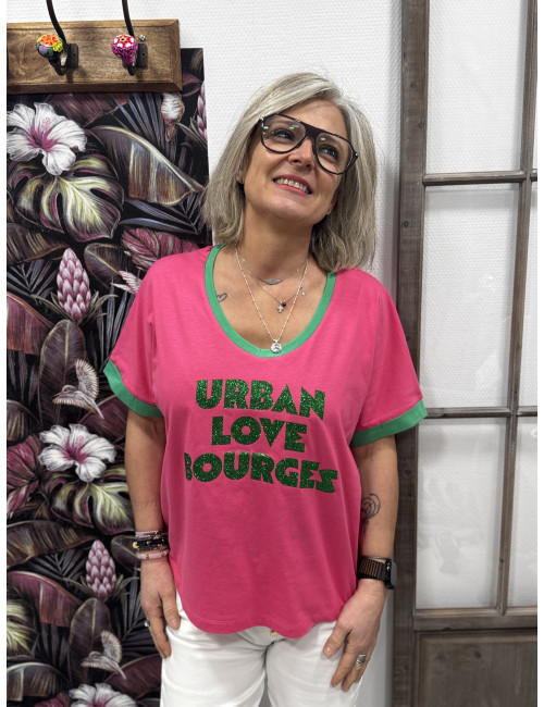 Tee shirt Urban Love Bourges rose