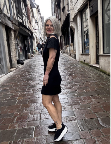 Robe courte noire DEUS karma Koma