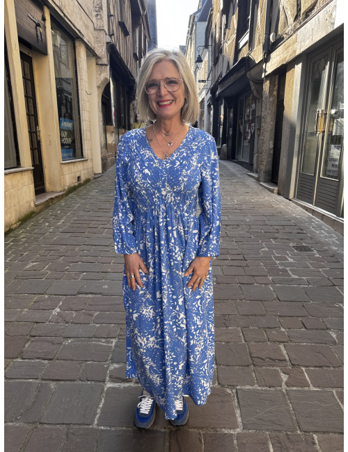 Robe TIAH BLEU blue toile Cream