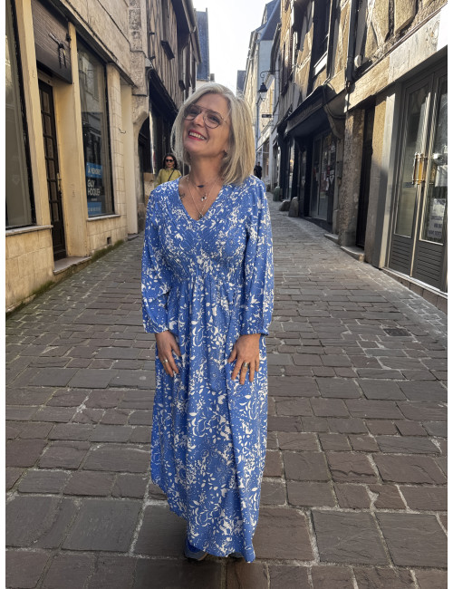 Robe TIAH BLEU blue toile Cream