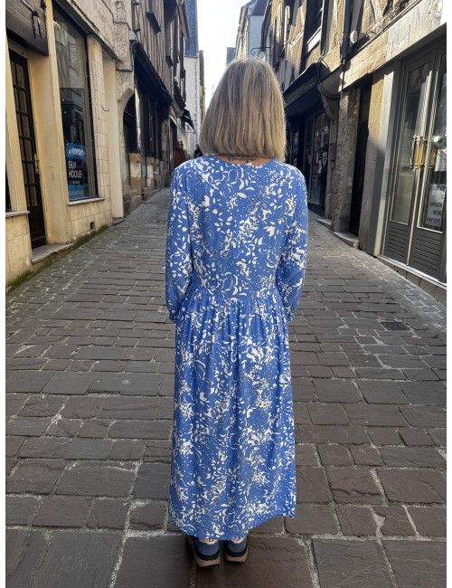 Robe TIAH BLEU blue toile Cream