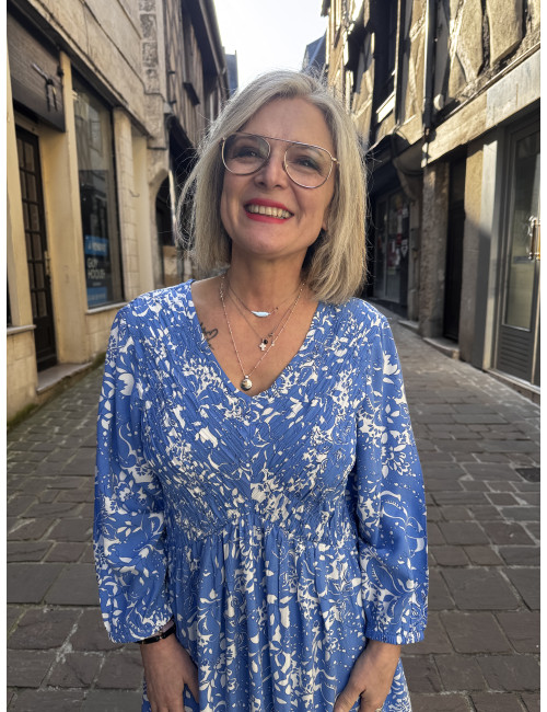 Robe TIAH BLEU blue toile Cream