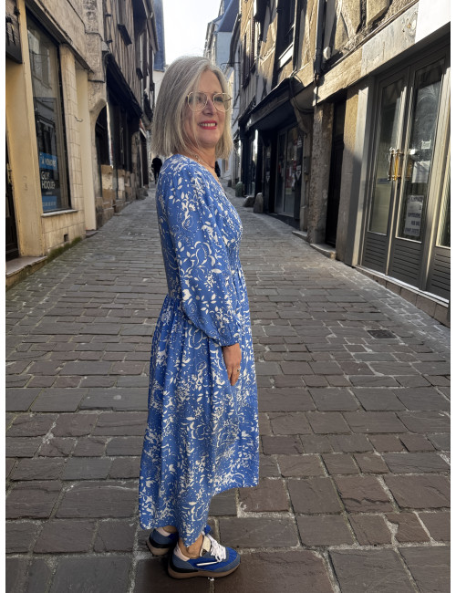 Robe TIAH BLEU blue toile Cream