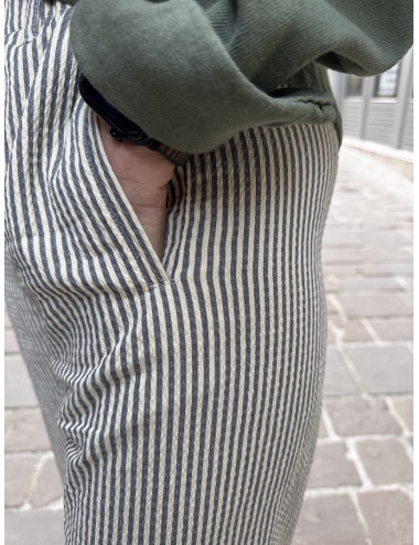 Pantalon JIM stripe carbone Hod