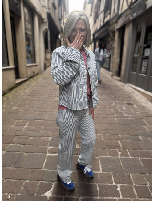 Veste rayée BERTA Cream