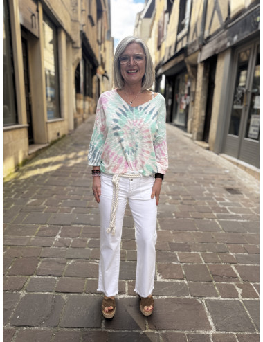 Jeans PRISKA blanc Le Temps Des Cerises